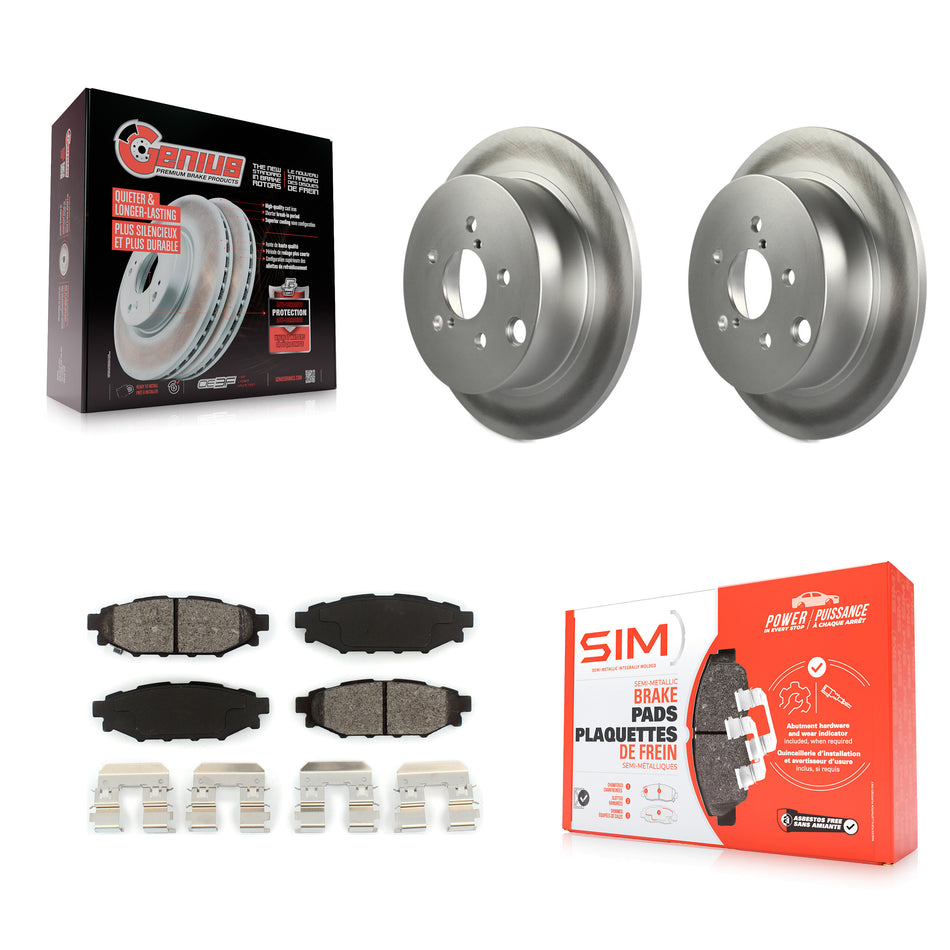 Rear Coated Disc Brake Rotors And Semi-Metallic Pads Kit For Subaru Forester Impreza Crosstrek XV KGS-101467