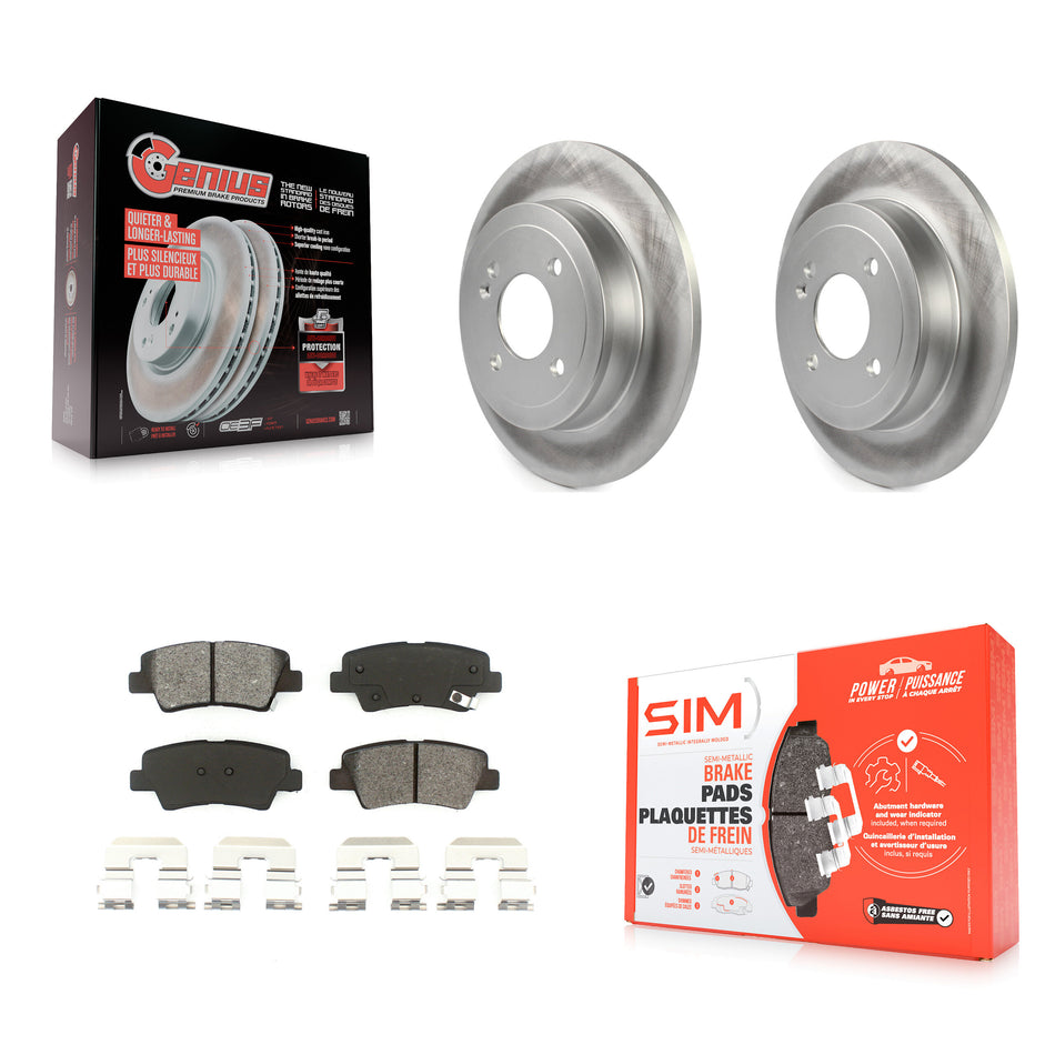 Rear Coated Disc Brake Rotors And Semi-Metallic Pads Kit For Hyundai Accent Kia Rio KGS-101470