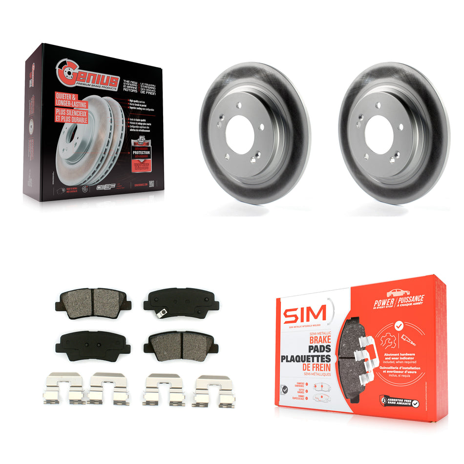 Rear Coated Disc Brake Rotors And Semi-Metallic Pads Kit For Hyundai Sonata Azera KGS-101474
