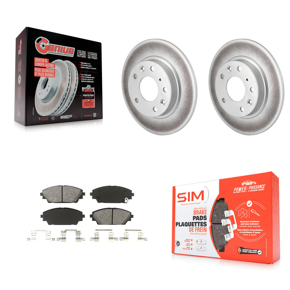 Rear Coated Disc Brake Rotors And Semi-Metallic Pads Kit For Mazda 3 Sport KGS-101483