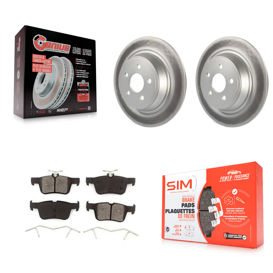 Rear Coated Disc Brake Rotors And Semi-Metallic Pads Kit For Ford Edge Fusion Lincoln MKX MKZ Nautilus Continental Police Responder Hybrid SSV Plug-In KGS-101492