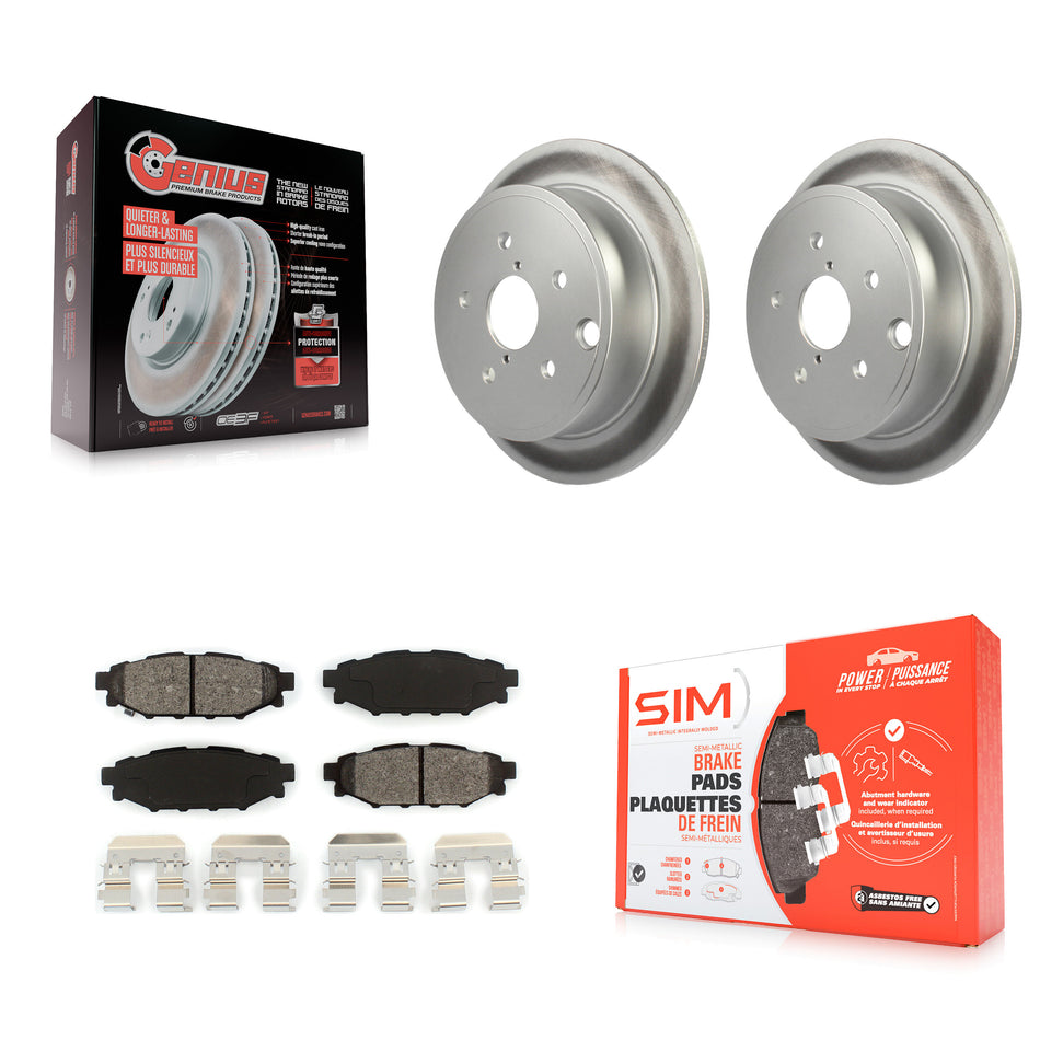 Rear Coated Disc Brake Rotors And Semi-Metallic Pads Kit For Subaru WRX KGS-101578