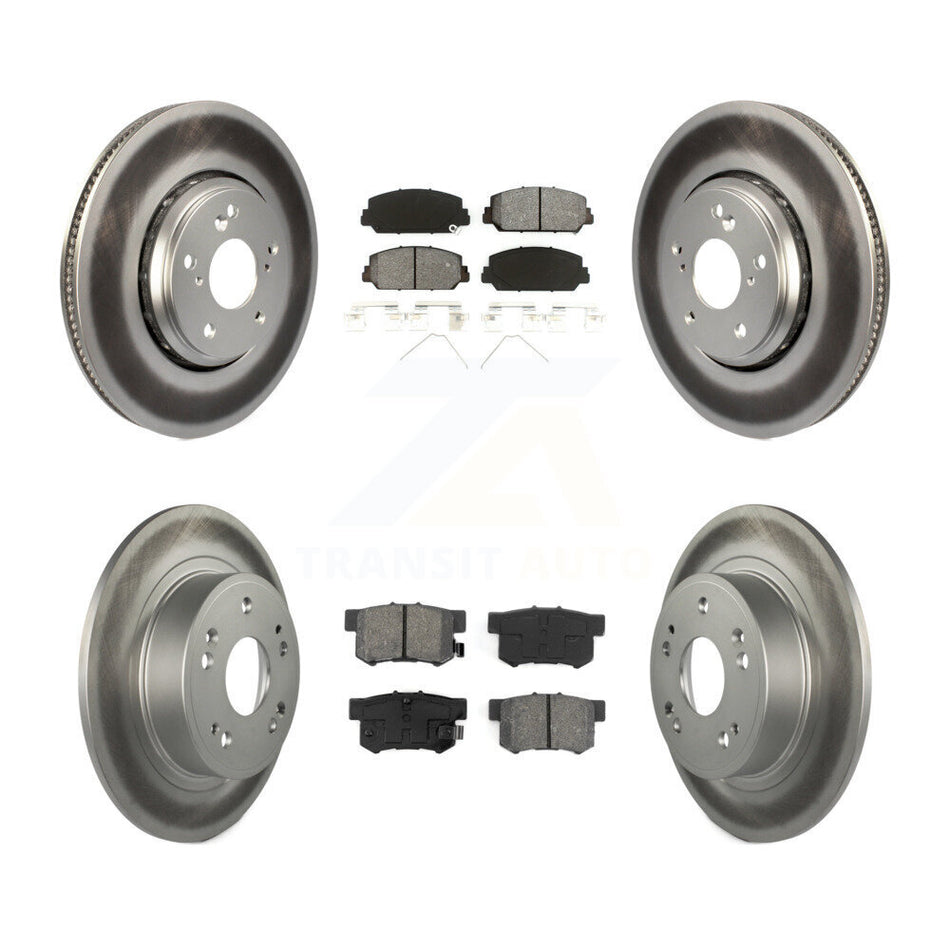 Front Rear Coated Disc Brake Rotors And Semi-Metallic Pads Kit For 2017-2022 Acura ILX KGS-101588