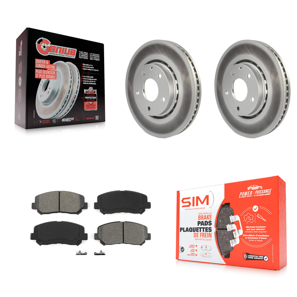 Front Coated Disc Brake Rotors And Semi-Metallic Pads Kit For Mazda CX-5 KGS-101593