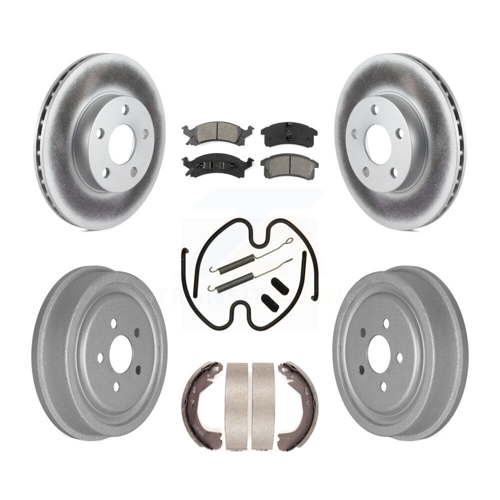 Front Rear Coat Disc Brake Rotors Semi-Metallic Pad Drum Kit (7Pc) For Chevrolet Cavalier KGS-101594