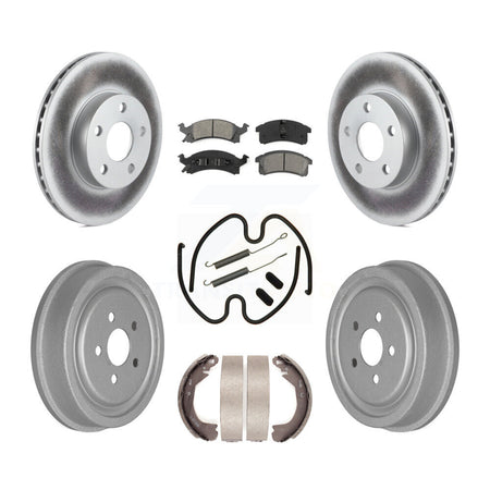 Front Rear Coat Disc Brake Rotors Semi-Metallic Pad Drum Kit (7Pc) For Chevrolet Cavalier KGS-101594