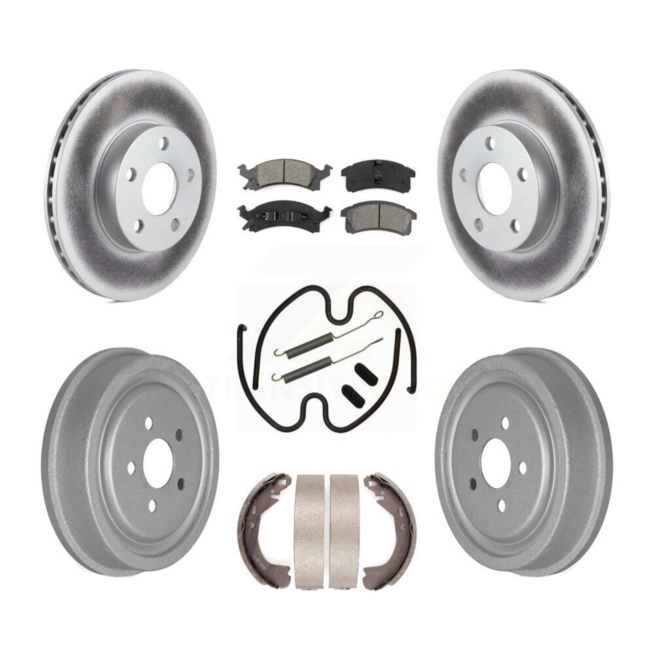 Front Rear Coat Disc Brake Rotors Semi-Metallic Pad Drum Kit (7Pc) For Chevrolet Cavalier KGS-101594