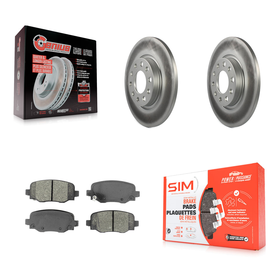 Rear Coated Disc Brake Rotors And Semi-Metallic Pads Kit For Jeep Cherokee Chrysler 200 KGS-101681