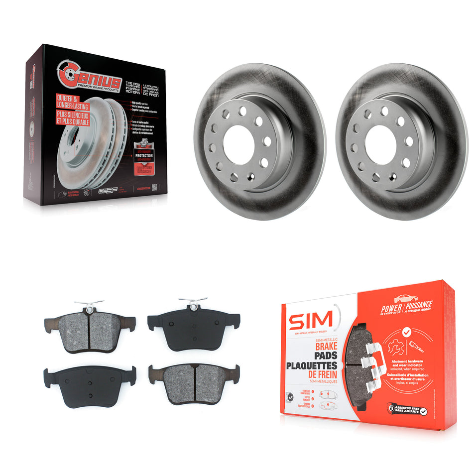 Rear Coated Disc Brake Rotors And Semi-Metallic Pads Kit For Audi A3 Quattro Volkswagen e-Golf Sportback e-tron KGS-101685