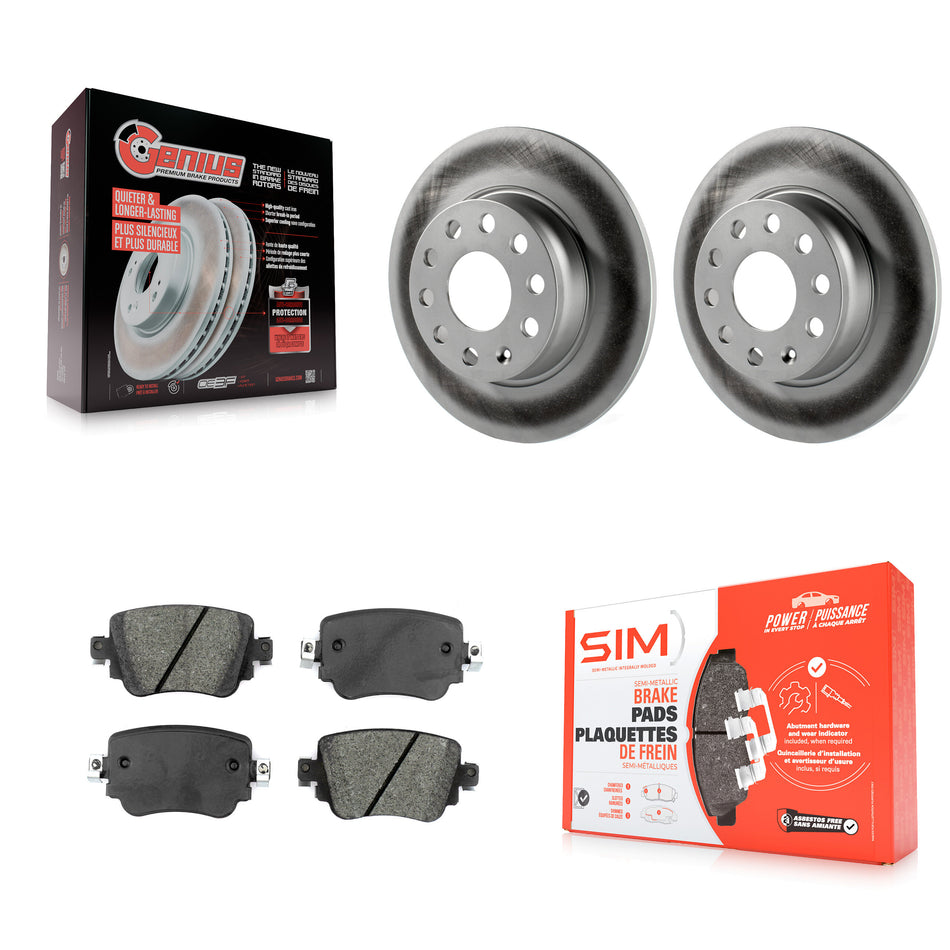 Rear Coated Disc Brake Rotors And Semi-Metallic Pads Kit For Volkswagen Passat GTI Golf SportWagen Alltrack KGS-101686