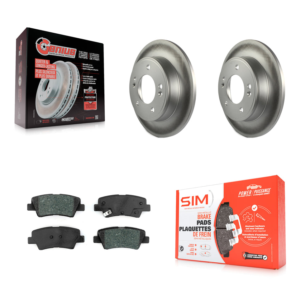 Rear Coated Disc Brake Rotors And Semi-Metallic Pads Kit For Hyundai Elantra Kia Soul Venue KGS-101687