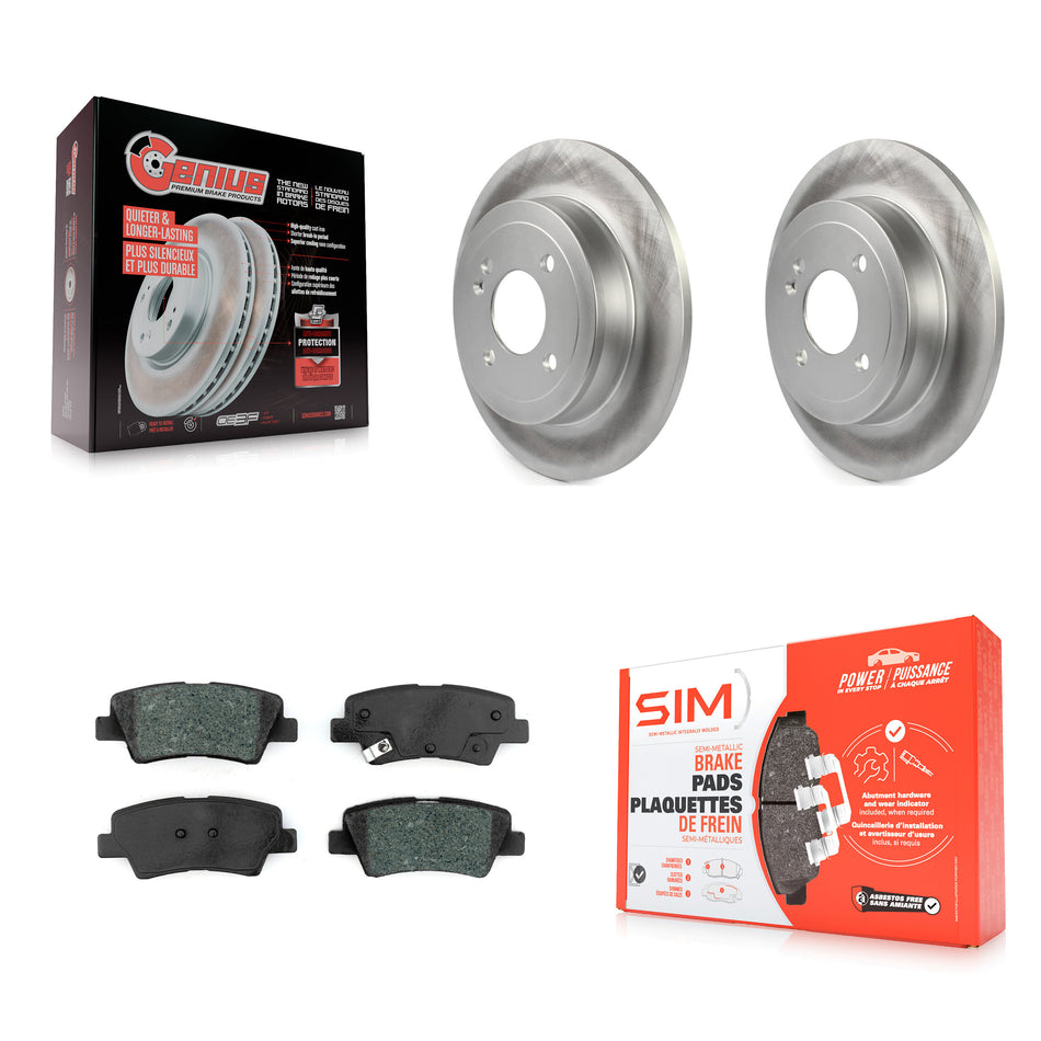 Rear Coated Disc Brake Rotors And Semi-Metallic Pads Kit For Hyundai Accent Kia Rio KGS-101689