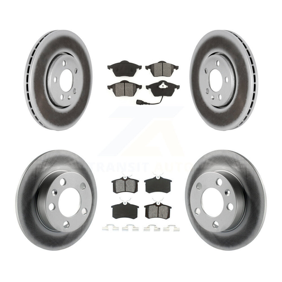 Front Rear Coated Disc Brake Rotors And Semi-Metallic Pads Kit For 2007-2010 Volkswagen Beetle With 288mm Diameter Rotor KGS-101711