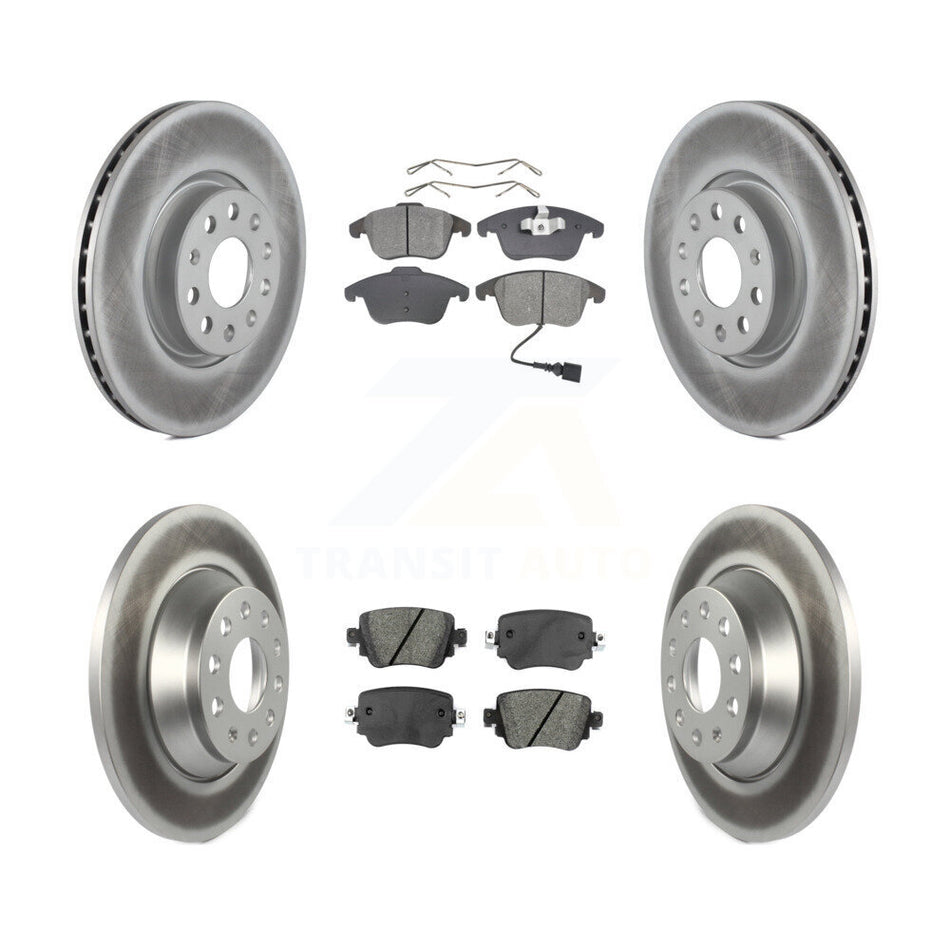 Front Rear Coated Disc Brake Rotors And Semi-Metallic Pads Kit For 2016-2018 Audi Q3 Quattro KGS-101715