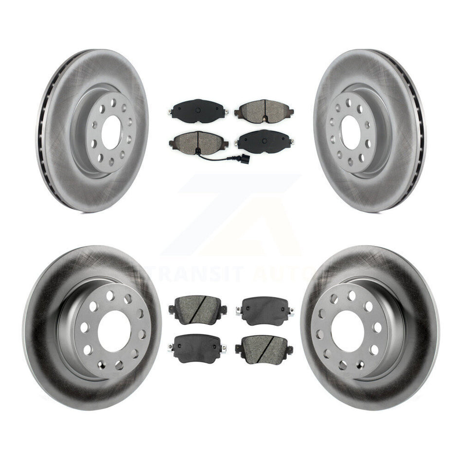 Front Rear Coated Disc Brake Rotors And Semi-Metallic Pads Kit For Volkswagen GTI Golf Alltrack Passat KGS-101717