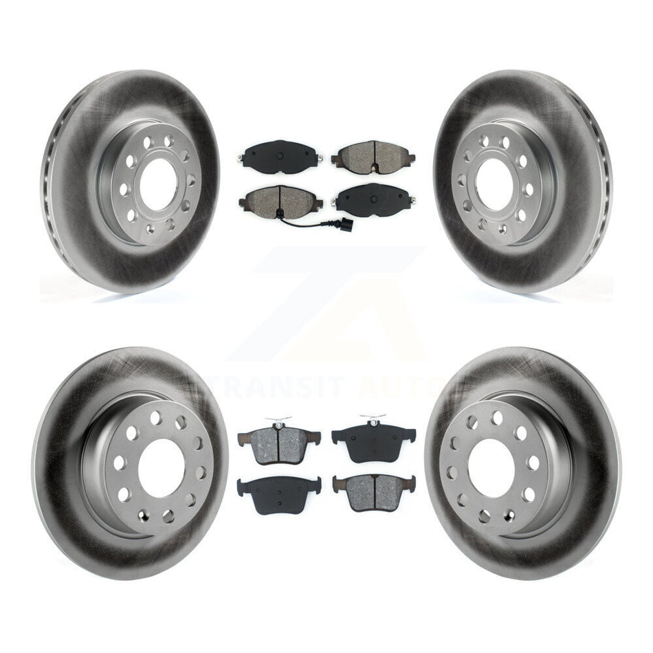 Front Rear Coated Disc Brake Rotors And Semi-Metallic Pads Kit For Audi A3 Quattro Volkswagen e-Golf KGS-101719