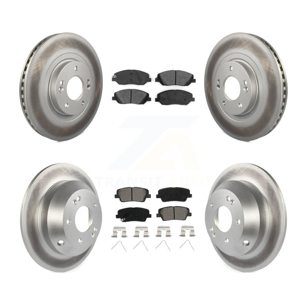Front Rear Coated Disc Brake Rotors And Semi-Metallic Pads Kit For Hyundai Santa Fe XL KGS-101731