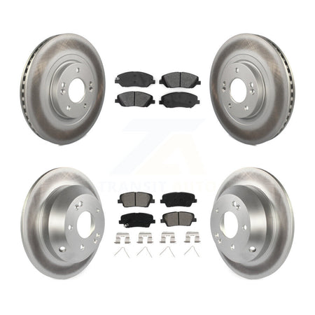 Front Rear Coated Disc Brake Rotors And Semi-Metallic Pads Kit For Hyundai Santa Fe XL KGS-101731