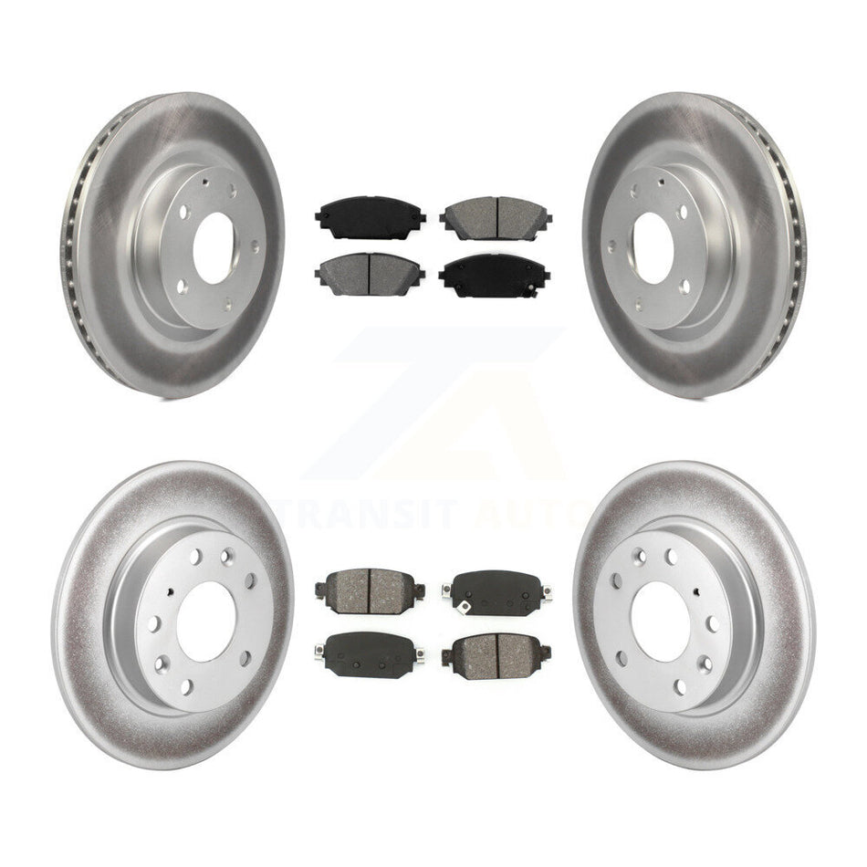 Front Rear Coated Disc Brake Rotors And Semi-Metallic Pads Kit For 2019-2021 Mazda CX-3 AWD KGS-101734