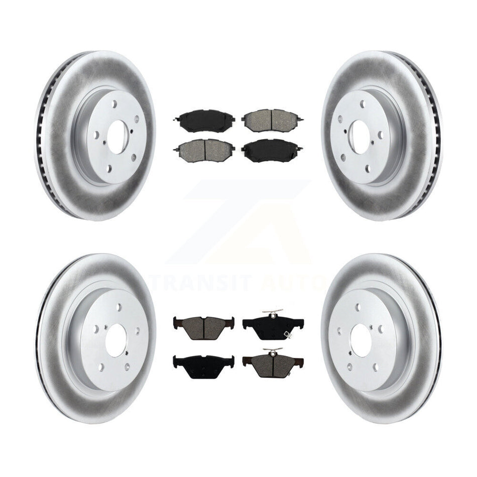 Front Rear Coated Disc Brake Rotors And Semi-Metallic Pads Kit For 2015 Subaru Legacy 2.5L KGS-101736