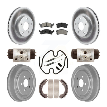 Front Rear Coat Disc Brake Rotors Semi-Metallic Pad Drum Kit (9Pc) For Chevrolet Cavalier KGS-101748