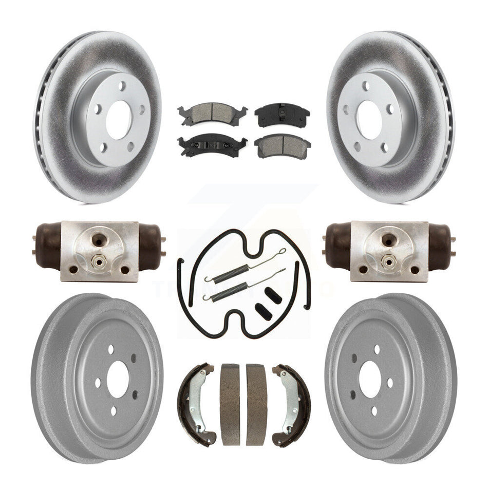 Front Rear Coat Brake Rotor Semi-Metallic Pad Drum Kit (9Pc) For Pontiac Sunfire Cavalier KGS-101749