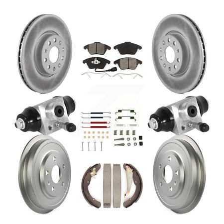 Front Rear Coated Disc Brake Rotors Semi-Metallic Pad Drum Kit (9Pc) For Volkswagen Jetta KGS-101759