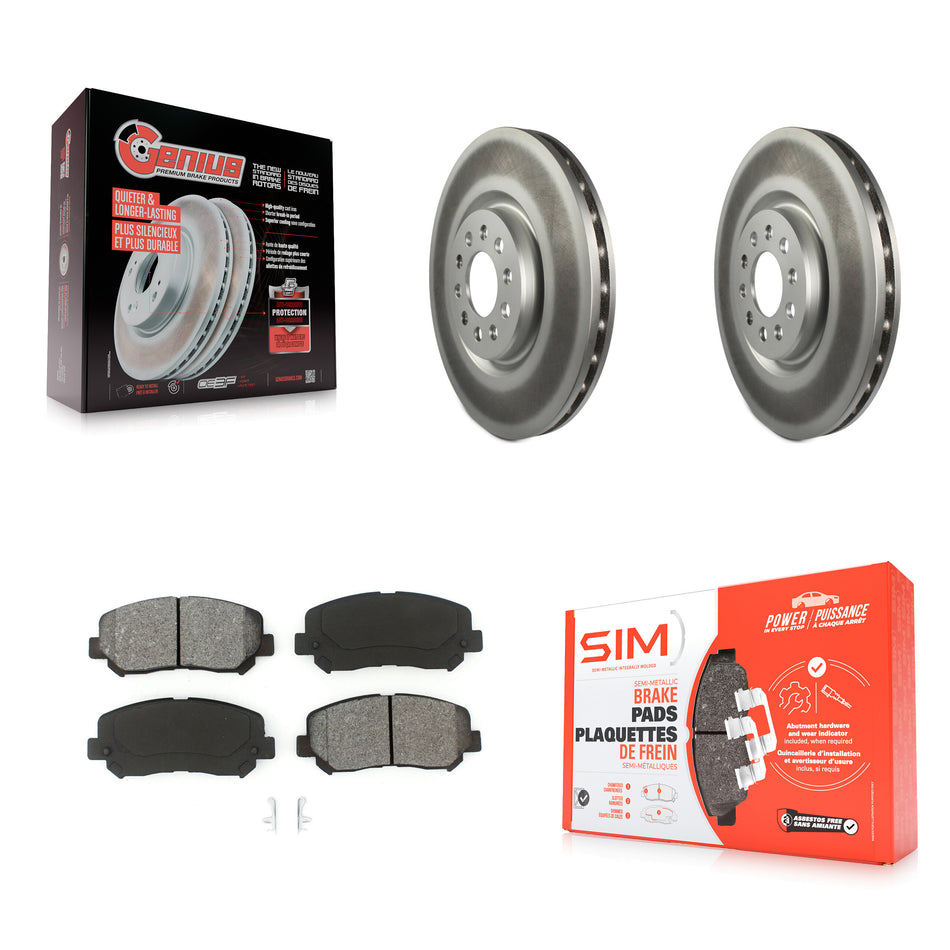 Front Coated Disc Brake Rotors And Semi-Metallic Pads Kit For Jeep Cherokee Chrysler 200 KGS-101765