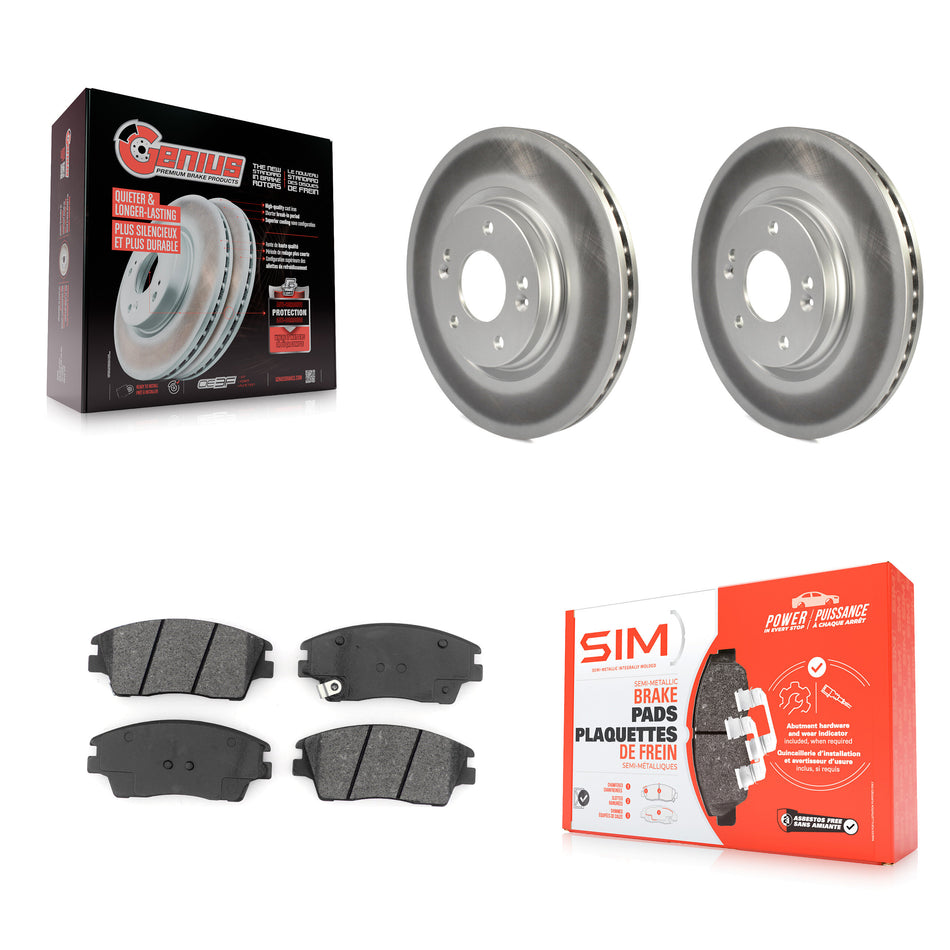 Front Coated Disc Brake Rotors And Semi-Metallic Pads Kit For Hyundai Elantra Tucson Kia Sportage KGS-101770