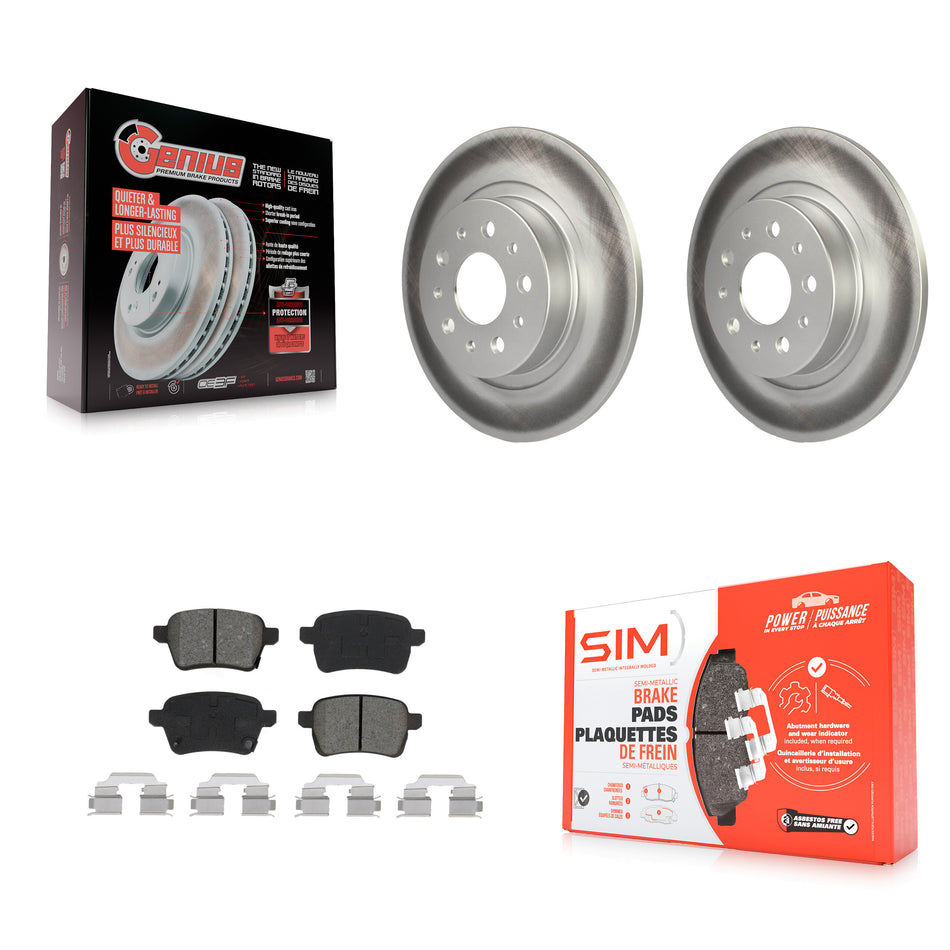 Rear Coated Disc Brake Rotors And Semi-Metallic Pads Kit For 2014-2020 Fiat 500L KGS-101780