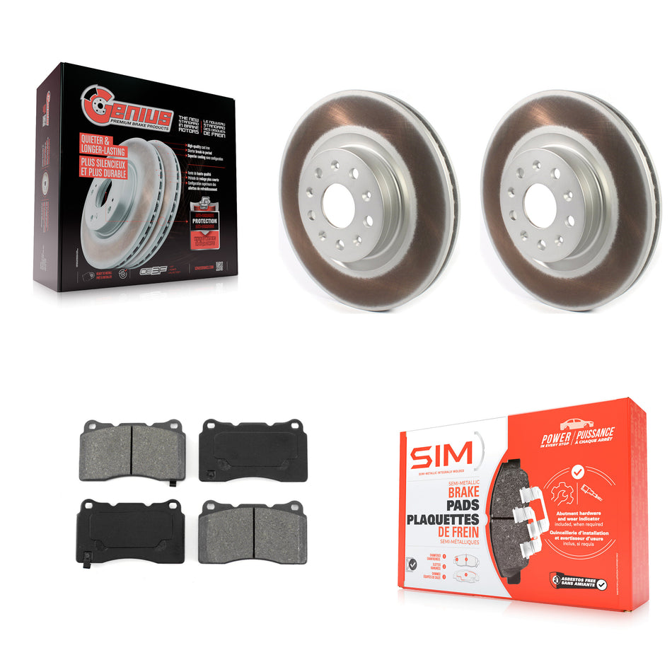 Front Coated Disc Brake Rotors And Semi-Metallic Pads Kit For Cadillac CTS CT6 Chevrolet Camaro KGS-101782