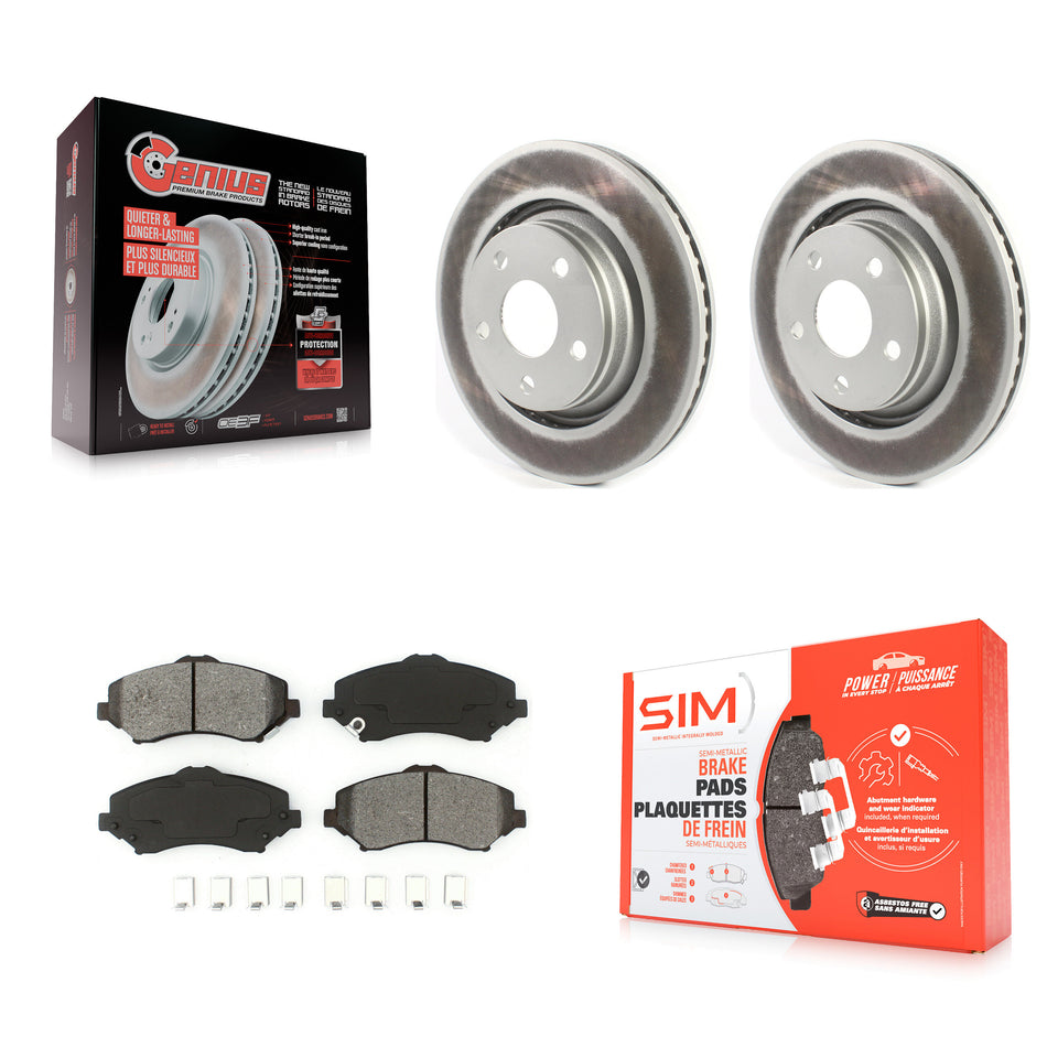 Front Coated Disc Brake Rotors And Semi-Metallic Pads Kit For Jeep Wrangler JK With 332mm Diameter Rotor KGS-101788