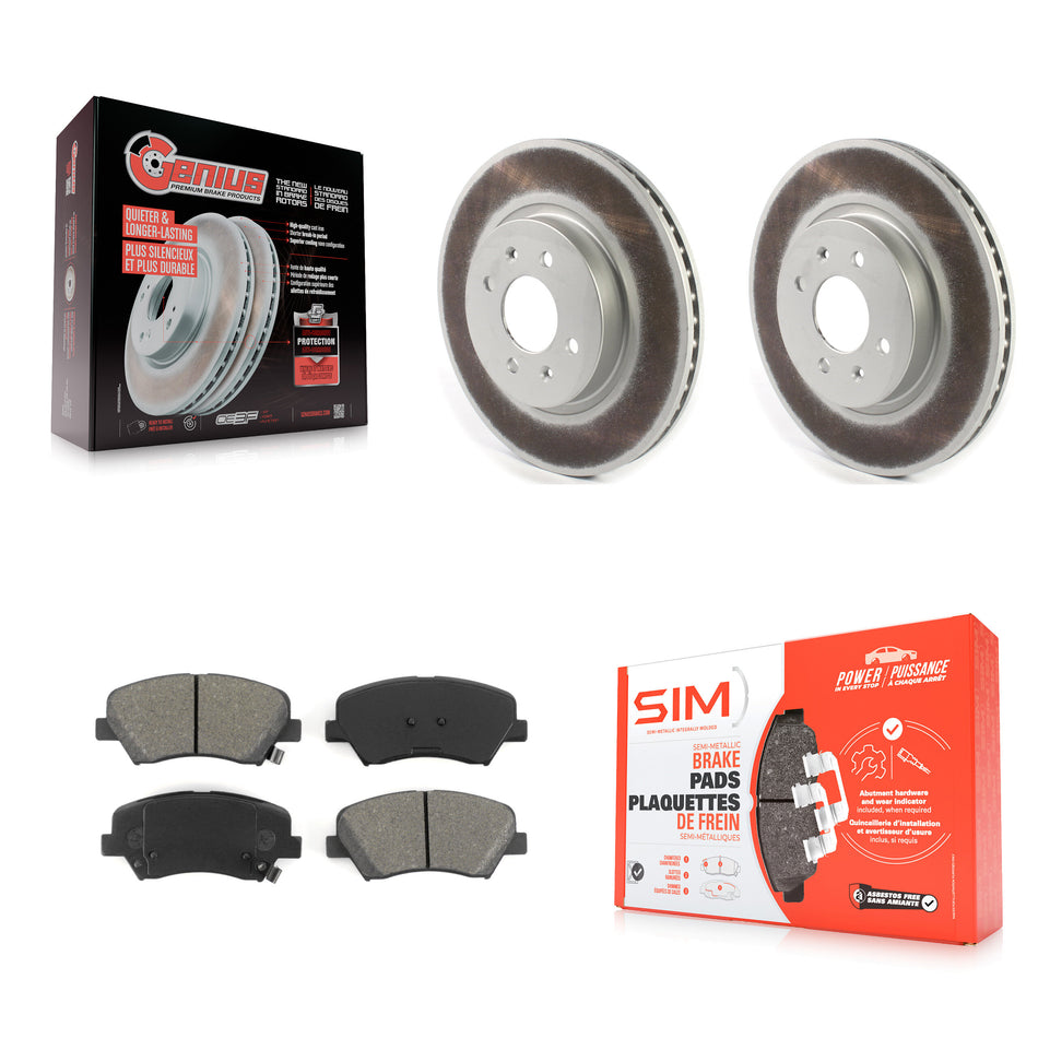 Front Coated Disc Brake Rotors And Semi-Metallic Pads Kit For Kia Rio KGS-101797