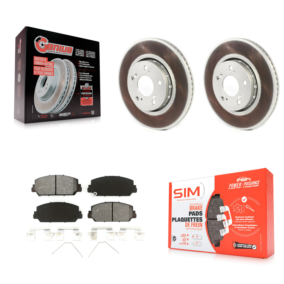 Front Coated Disc Brake Rotors And Semi-Metallic Pads Kit For Acura RLX KGS-101798