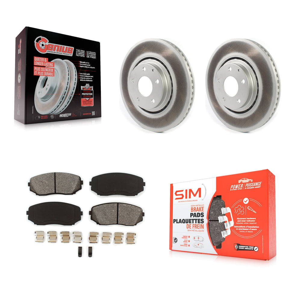 Front Coated Disc Brake Rotors And Semi-Metallic Pads Kit For Mazda CX-5 CX-9 KGS-101808