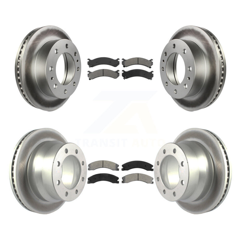 Front Rear Coated Disc Brake Rotors And Semi-Metallic Pads Kit For Chevrolet Express 4500 GMC Savana KGS-101811