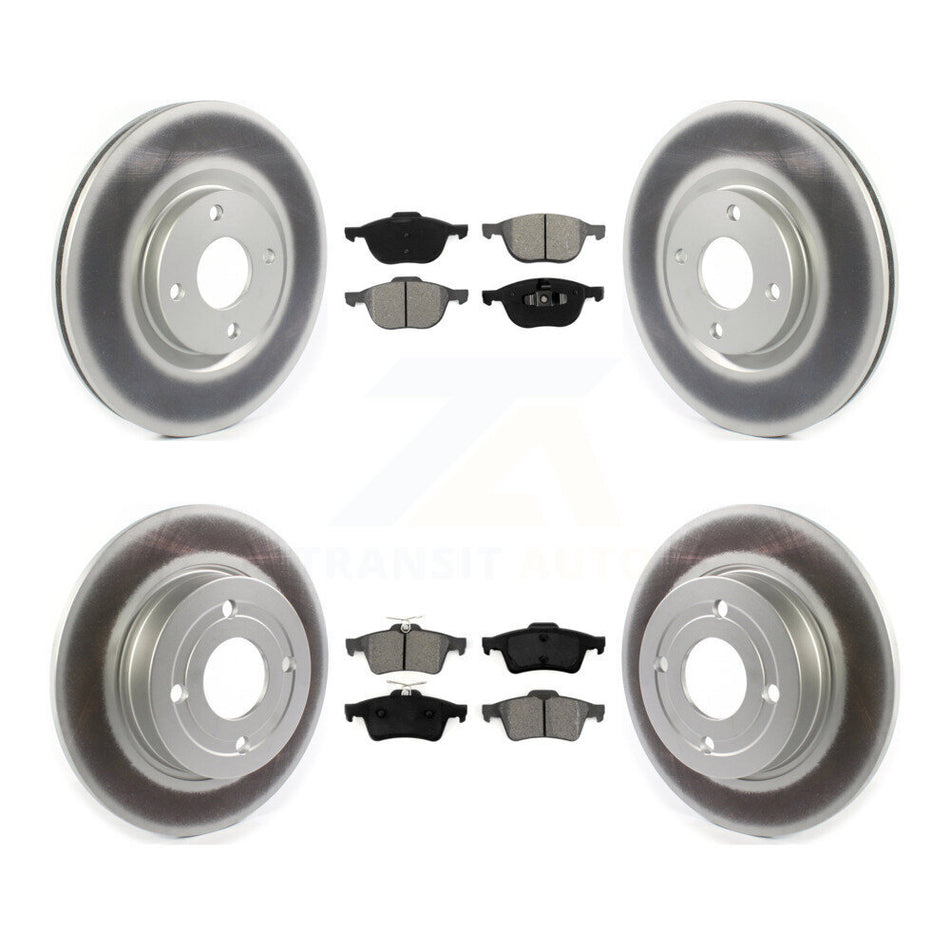 Front Rear Coated Disc Brake Rotors And Semi-Metallic Pads Kit For Ford EcoSport KGS-101819