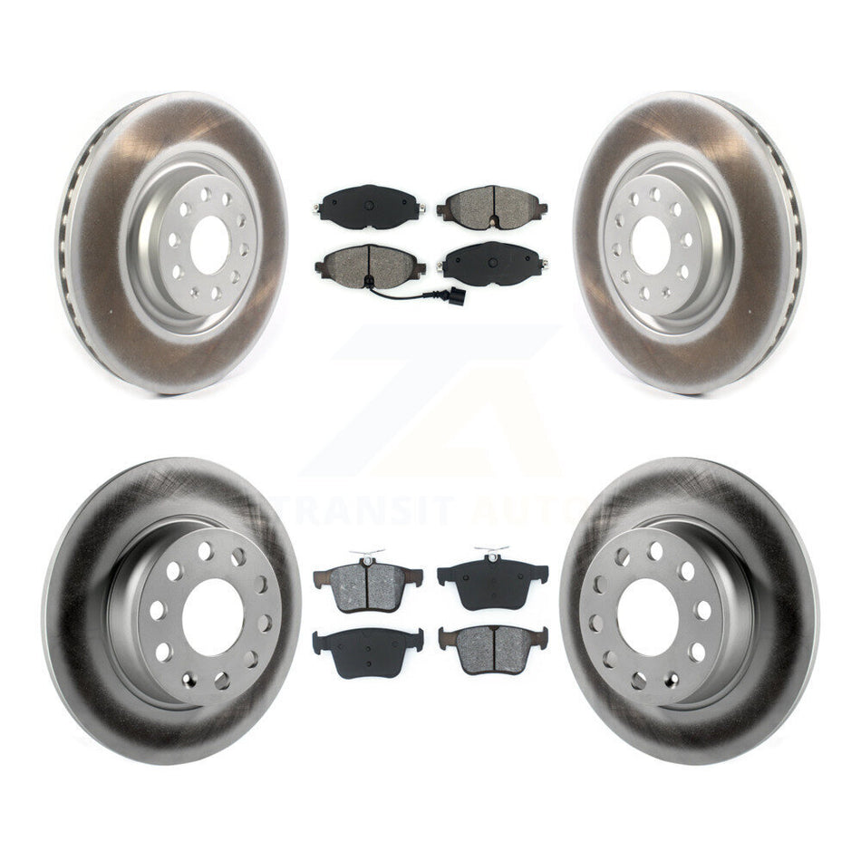 Front Rear Coated Disc Brake Rotors And Semi-Metallic Pads Kit For Audi A3 KGS-101846