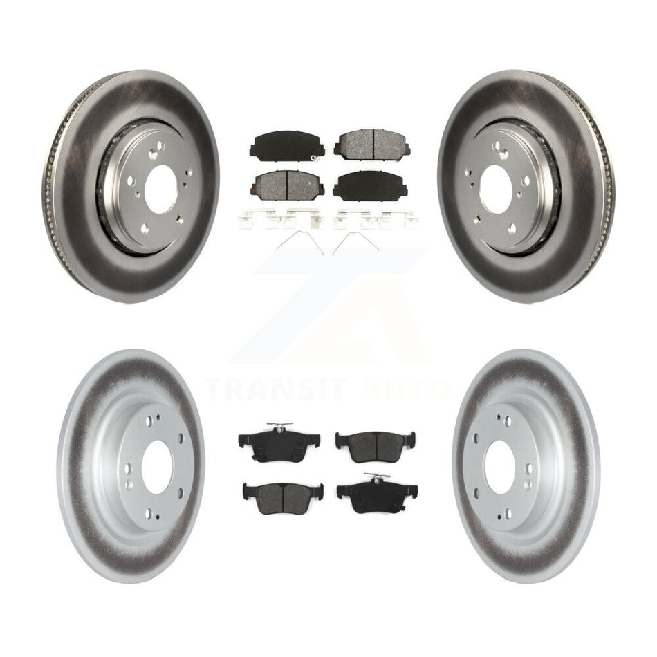 Front Rear Coated Disc Brake Rotors And Semi-Metallic Pads Kit For Honda Civic KGS-101850