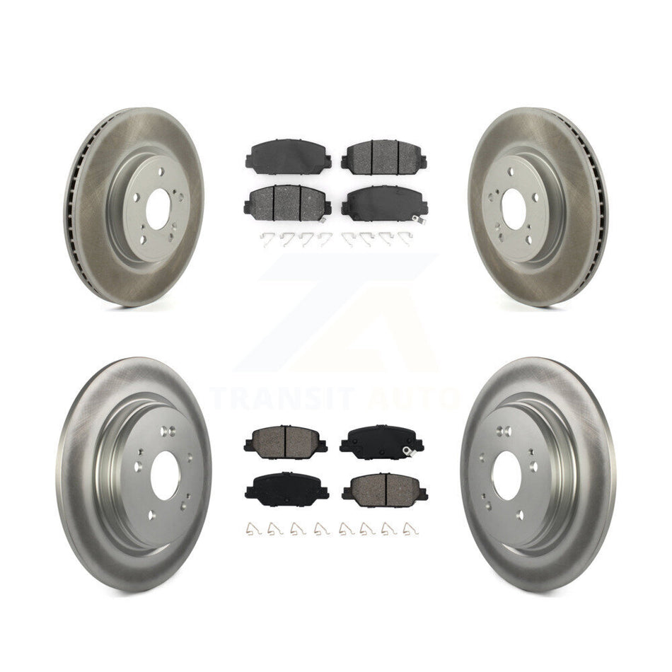 Front Rear Coated Disc Brake Rotors And Semi-Metallic Pads Kit For Honda CR-V KGS-101854