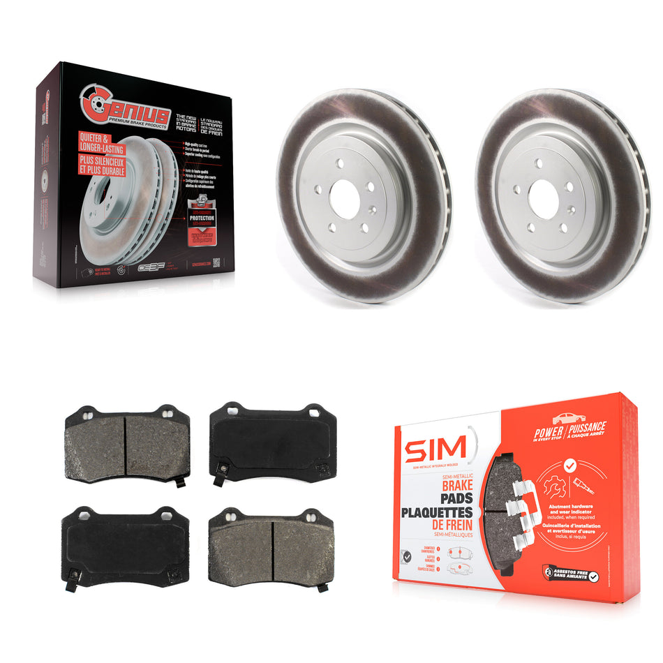 Rear Coated Disc Brake Rotors And Semi-Metallic Pads Kit For Chevrolet Camaro Cadillac CTS KGS-101860