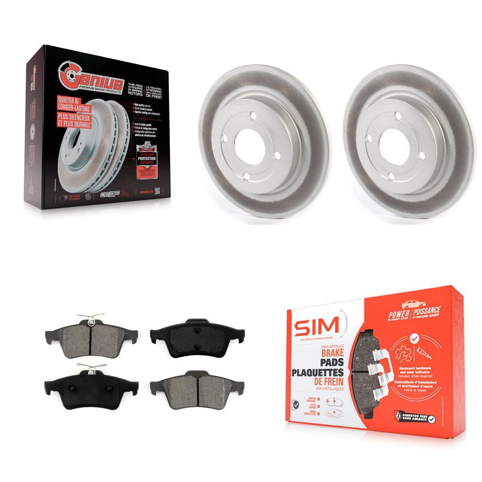 Rear Coated Disc Brake Rotors And Semi-Metallic Pads Kit For Ford EcoSport KGS-101865