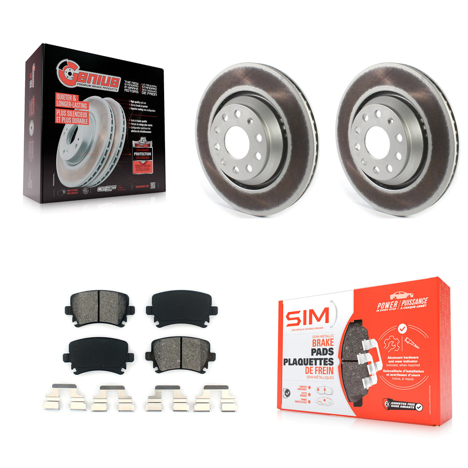 Rear Coated Disc Brake Rotors And Semi-Metallic Pads Kit For Volkswagen CC Passat GTI Golf R R32 Audi TTS Quattro KGS-101866