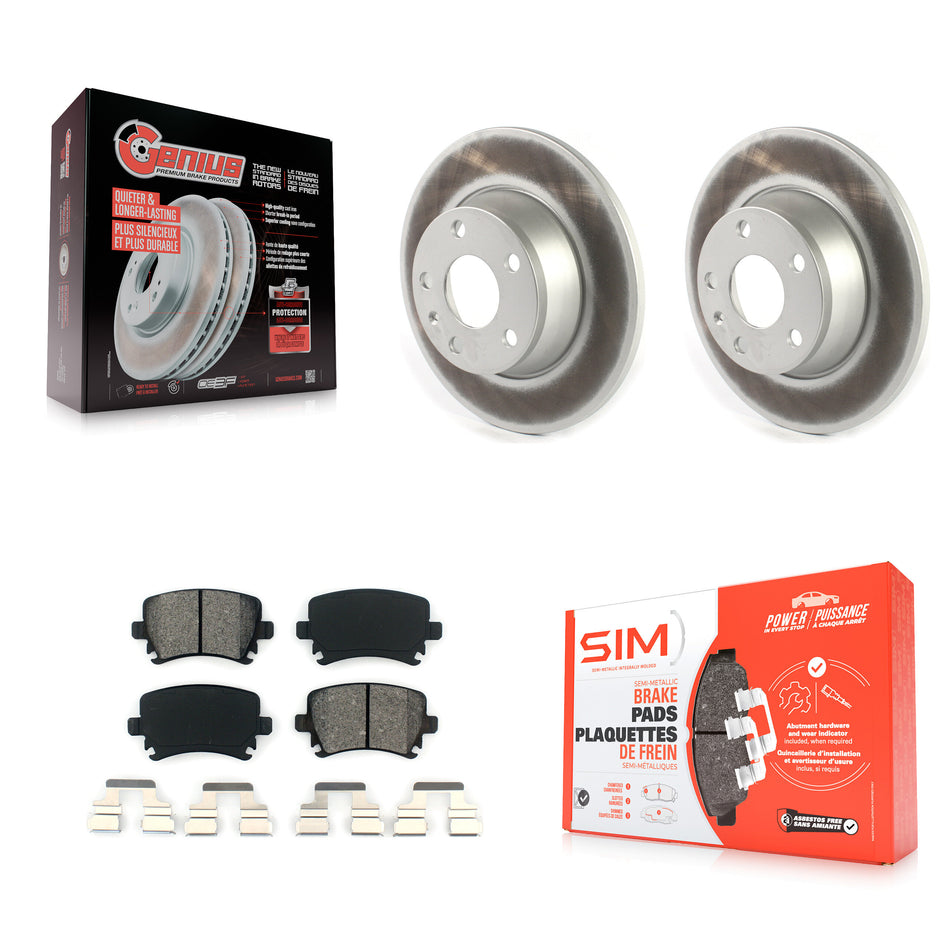 Rear Coated Disc Brake Rotors And Semi-Metallic Pads Kit For Audi TT Quattro With 286mm Diameter Rotor KGS-101869