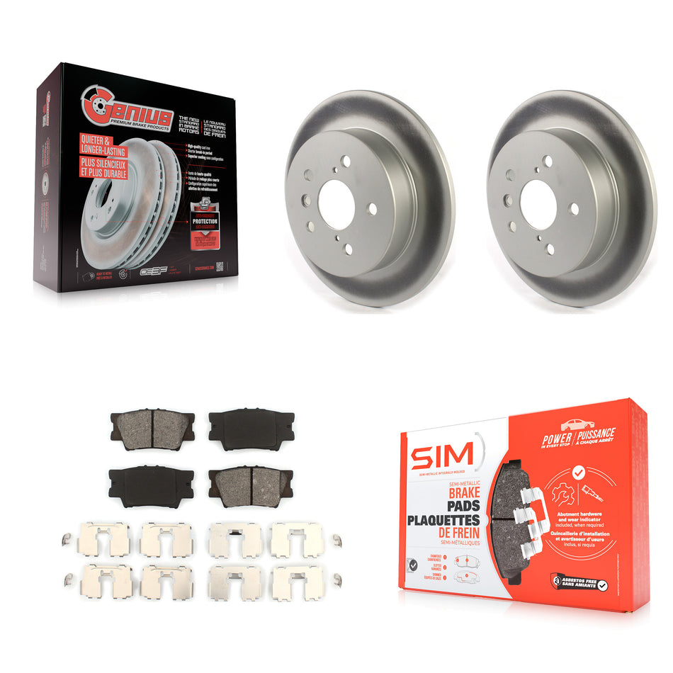 Rear Coated Disc Brake Rotors And Semi-Metallic Pads Kit For Toyota Camry KGS-101874