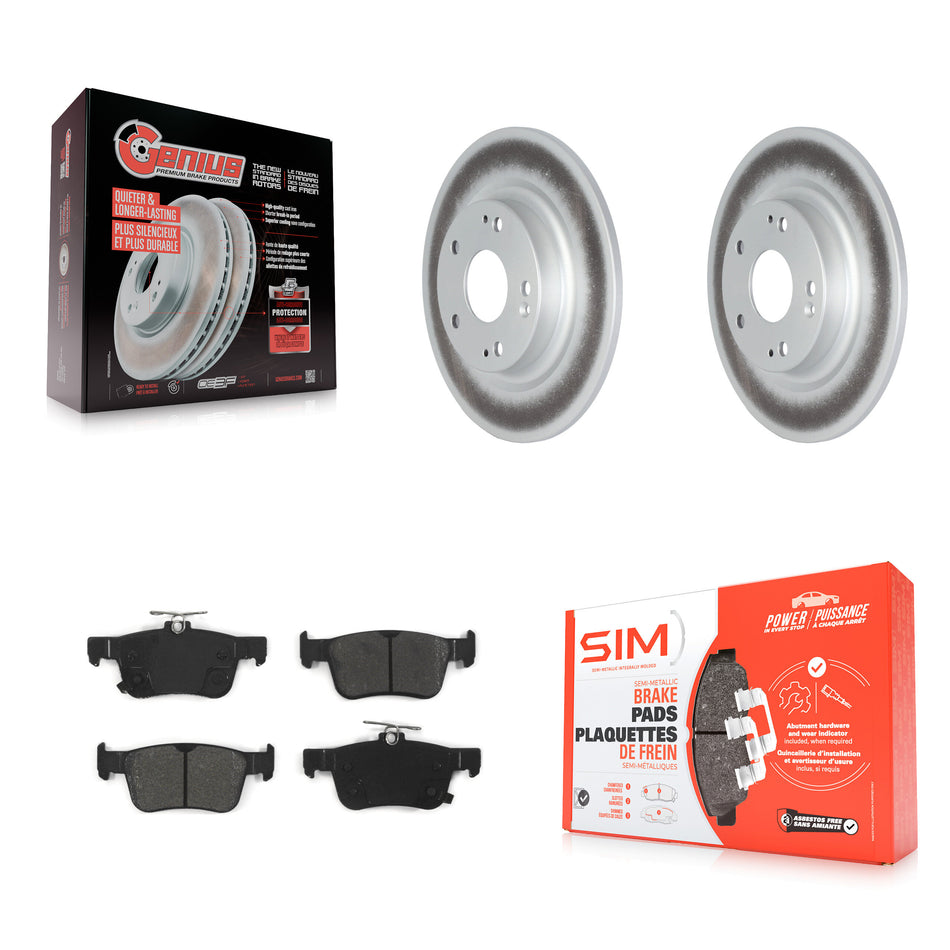 Rear Coated Disc Brake Rotors And Semi-Metallic Pads Kit For Honda Civic KGS-101875