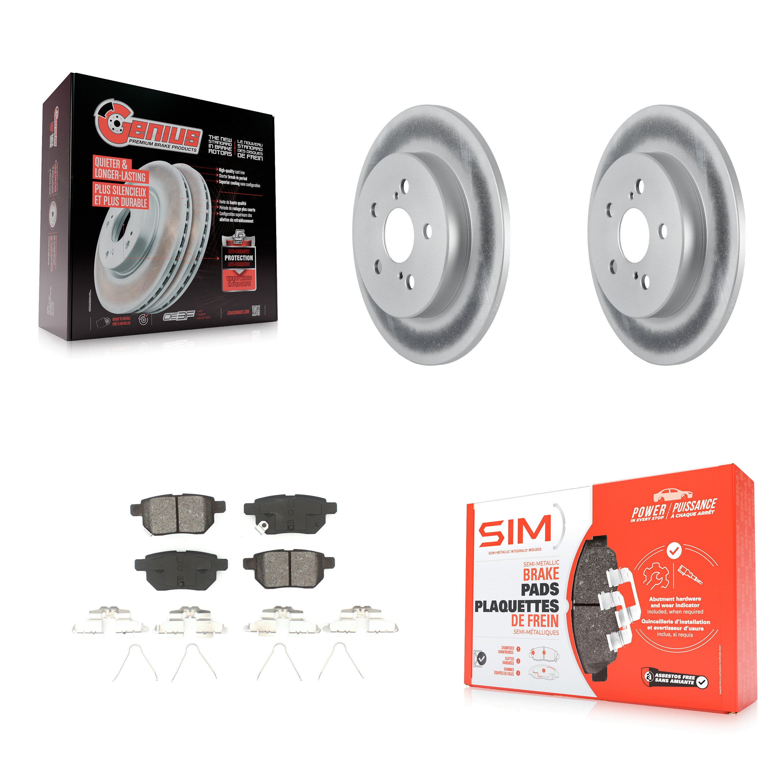 Rear Coat Brake Rotors Semi-Metallic Pad Kit For Toyota Corolla With Manual Parking KGS-101877