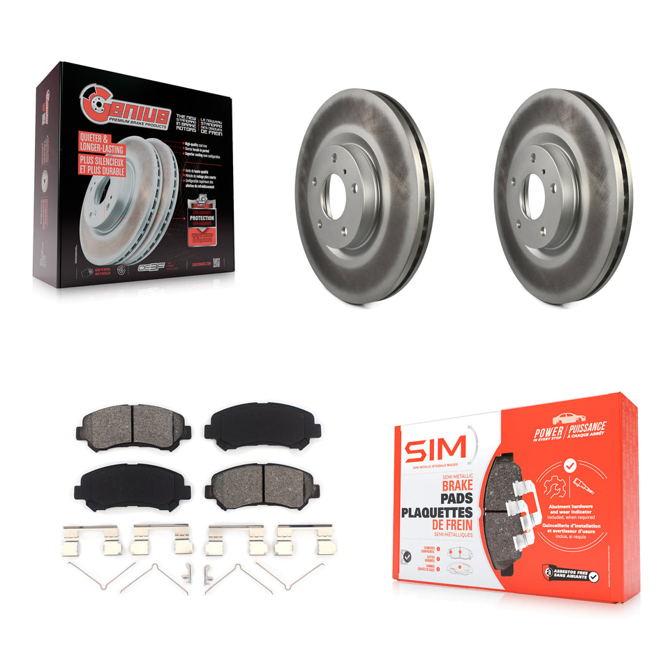Front Coated Disc Brake Rotors And Semi-Metallic Pads Kit For Nissan Maxima KGS-101884