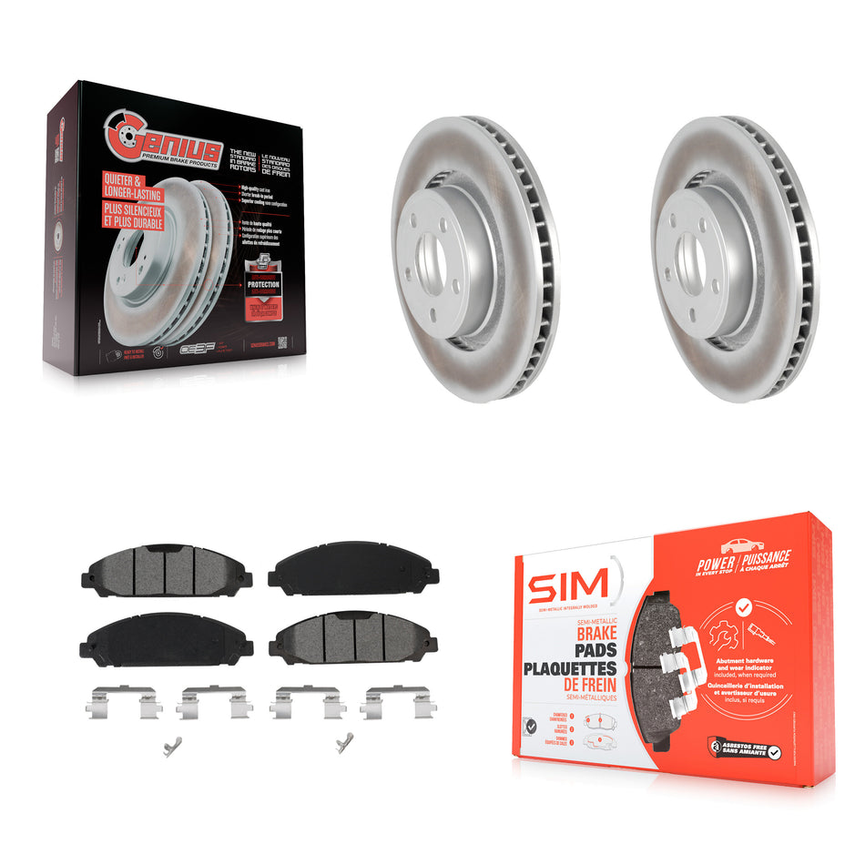 Front Coated Disc Brake Rotors And Semi-Metallic Pads Kit For Ford Mustang KGS-101910