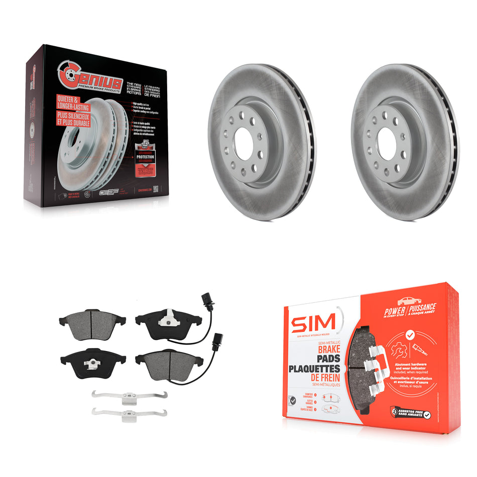 Front Coated Disc Brake Rotors And Semi-Metallic Pads Kit For Volkswagen CC R32 KGS-101915